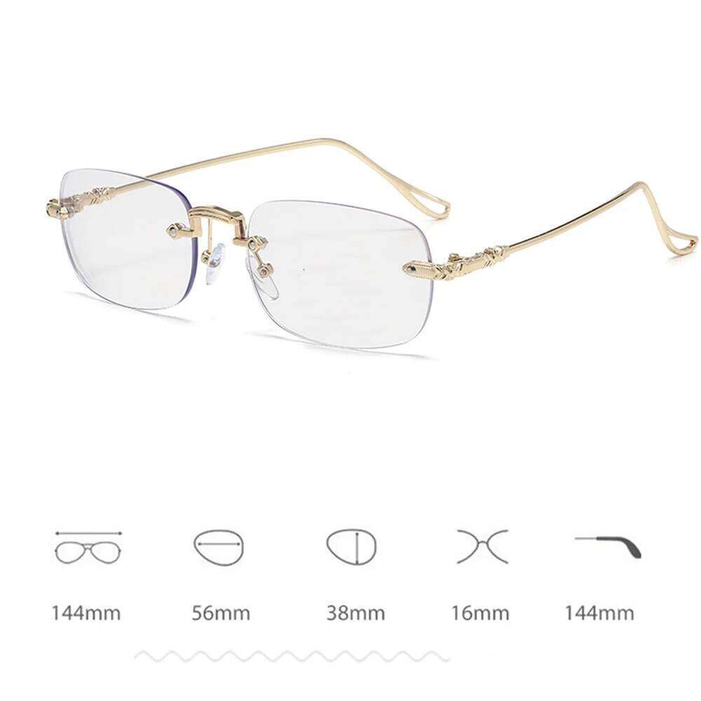 KLASSNUM Men Rimless Anti-Blue Photochromic Glasses Women Alloy Frame Ultra Light Computer Goggles Sunglasses 2025 Y260207