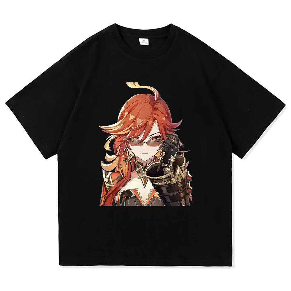 Genshin Impact Mavuika T Shirt Fashion Men Aesthetic Video Game T-Shirt Unisex High Quality Cartoon Vintage Cotton Tees Shirts C260207