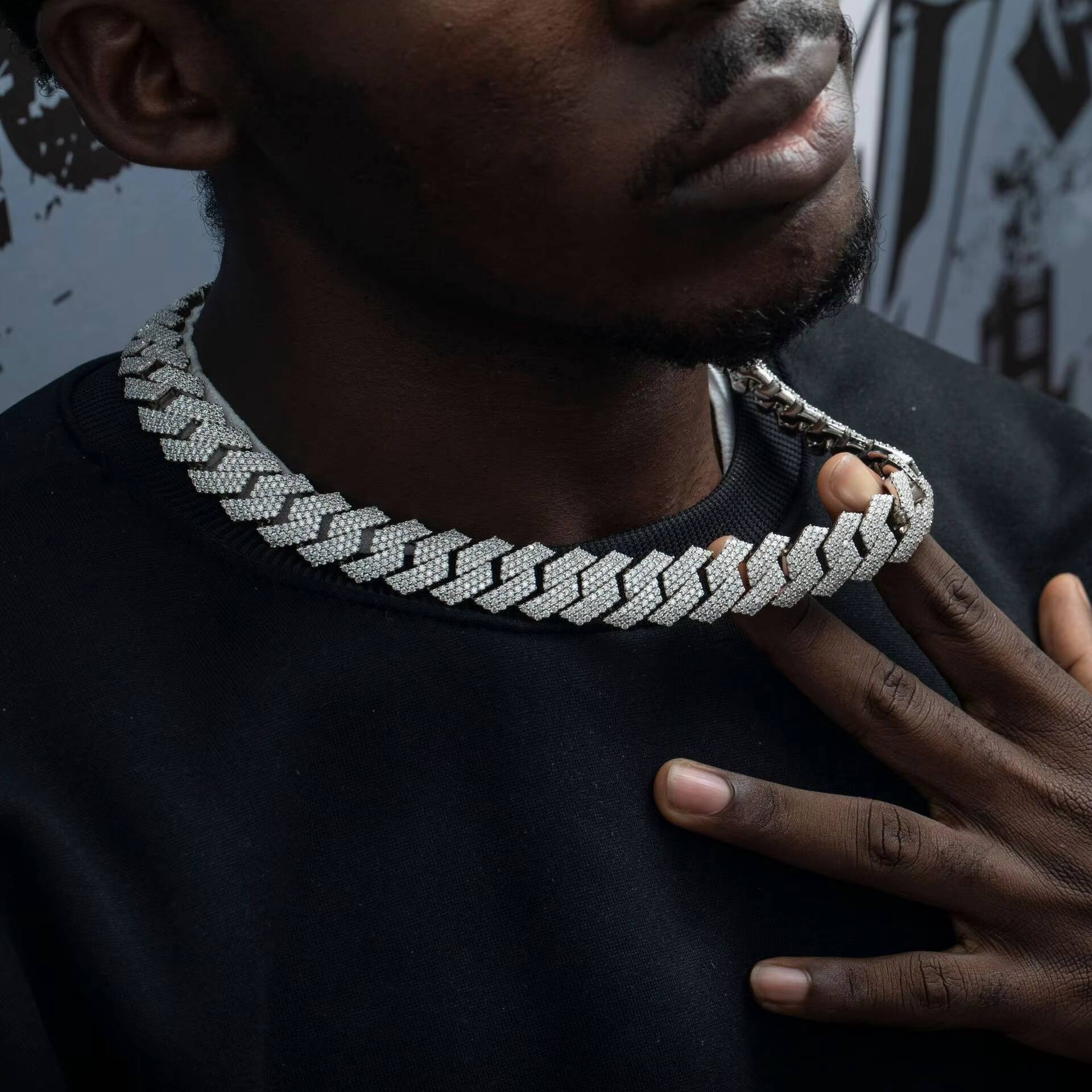 Customized 20mm 3Rows Moissanite Diamond Iced Out Miami Cuban Link Chain Bracelet 925 Sterling Silver Hip Hop Jewelry Necklace