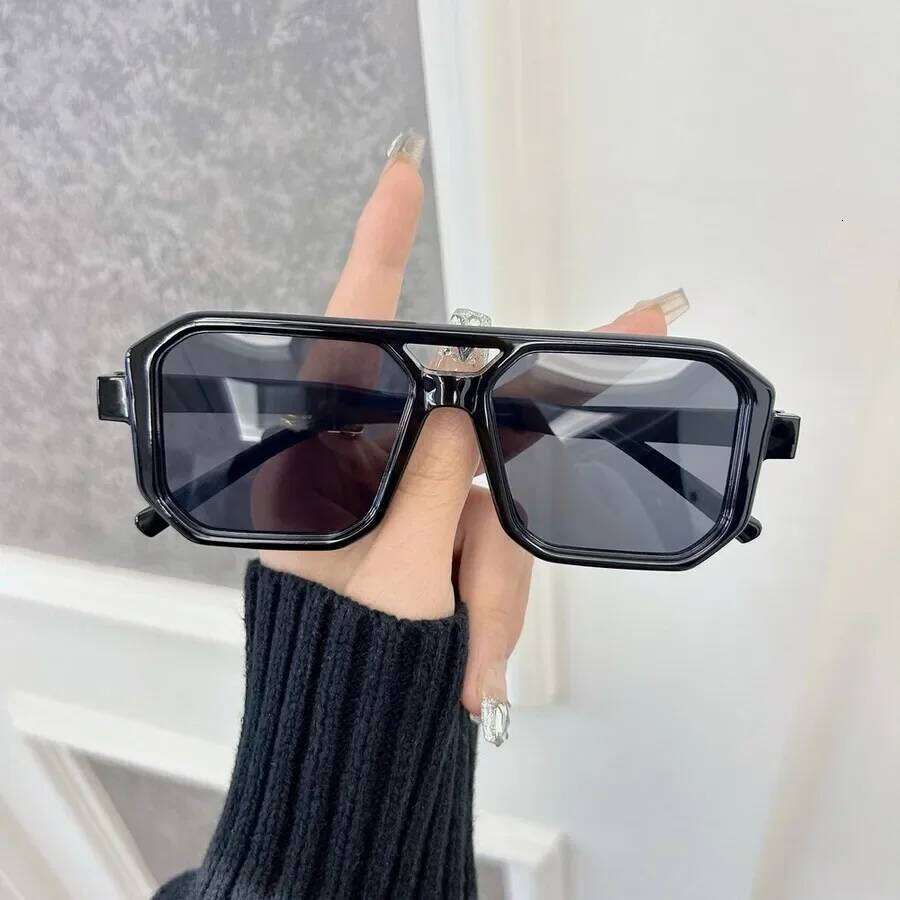 Designer Brand Square Sunglasses Women Men Casual Rectangle Frame Sun Glasses Female Mirror Colors Luxurious Fashion Y260207
