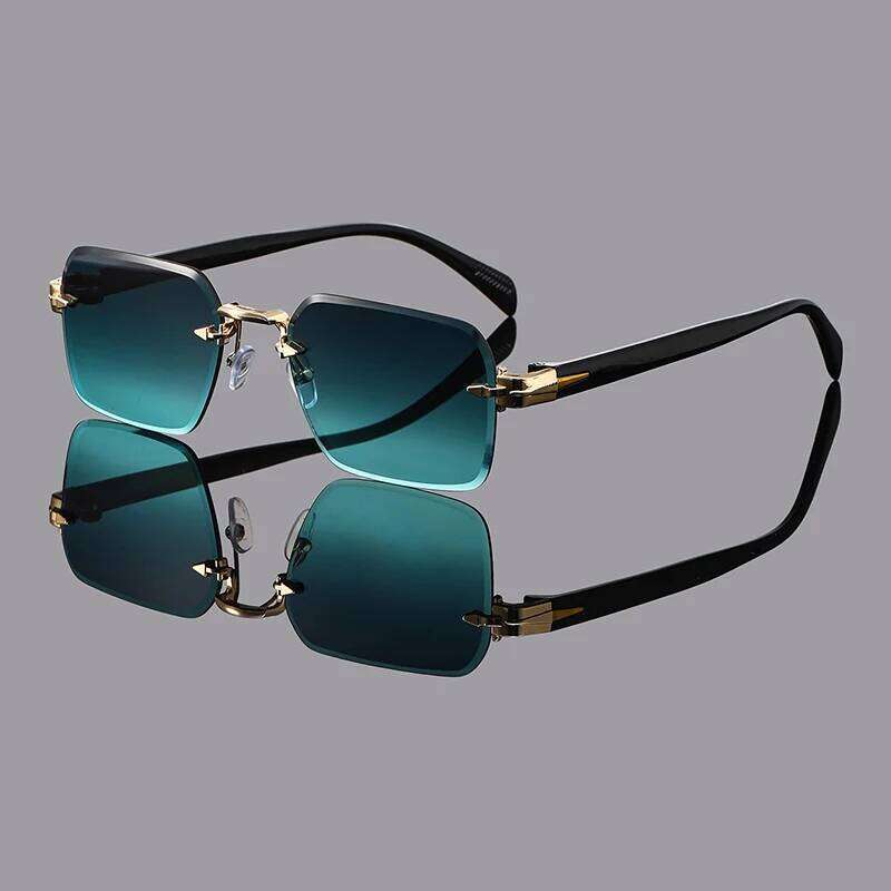 1pc Unisex Multicolor Casual Personality Retro Rimless Square Glasses For Daily Life Outdoor Vacation Beach Street-Photography Y260207