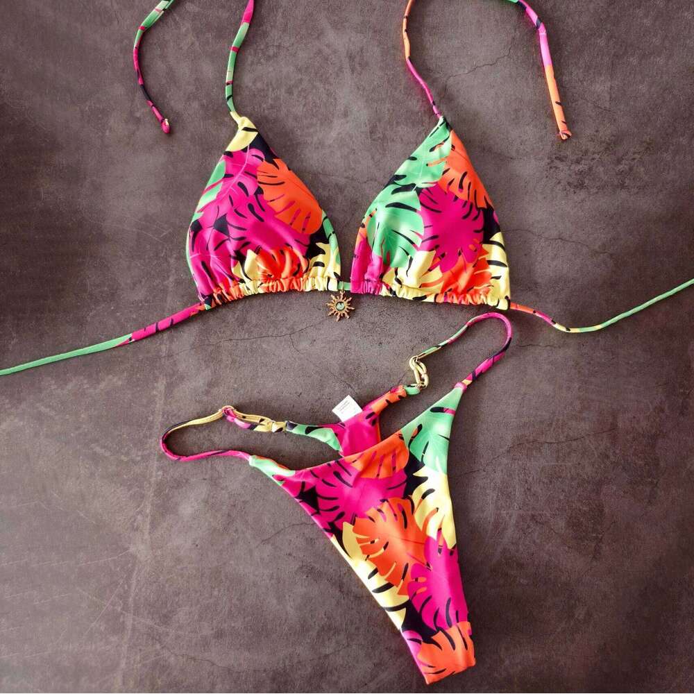 Micro Bikinis 2026 Sexy Swimsuit Women Push Up Swimwear Female Bandeau Biquini Floral Bathingsuit Brazilian Swim Suit Beachwear C260207