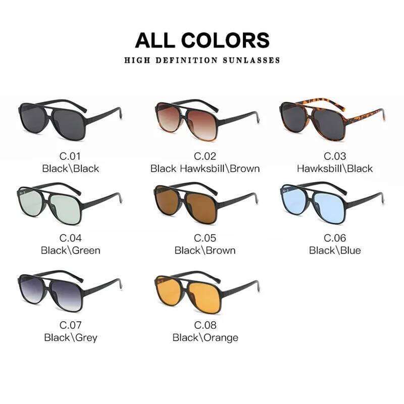 Classic Retro Vintage Aviation Pilot Sunglasses Women Men Big Large Oversized Frame Luxury Designer Shades 70s Sun Glasses Y260207