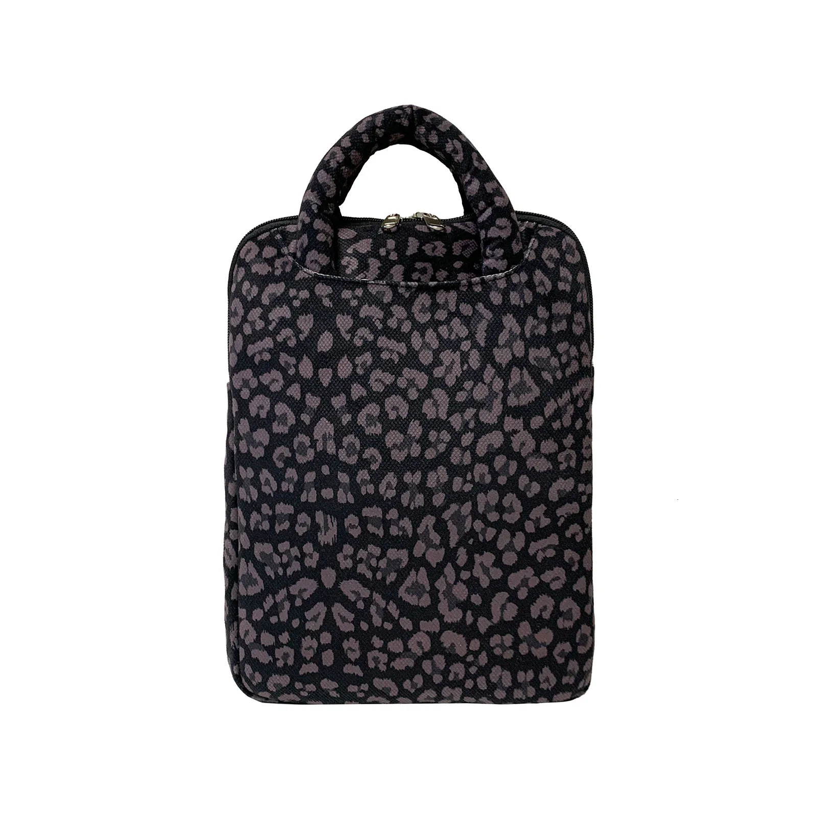 Leopard Print Fluffy Padded Bag Shockproof Tablet Storage Shoulder Bag Wear Resist Laptop Inner Bag Computer Storage Bag 260124