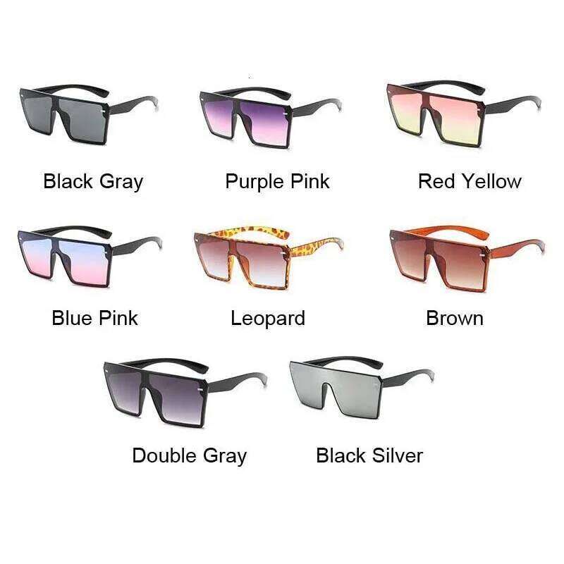 New Fashion Oversized Sunglasses Woman Brand Designer Plastic Female Big Frame Gradient Sun Glasses Mirror Gafas De Sol Mujer Y260207