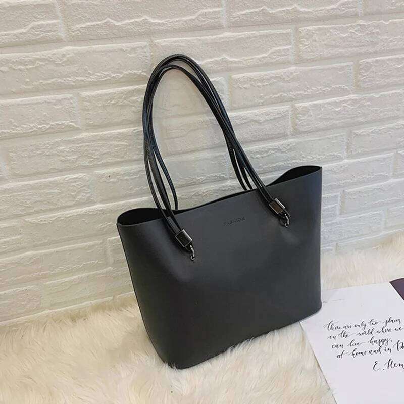 Simple Style Large Capacity Shoulder Bags For Women Solid Color Fashion Pu Leather Handbag Totes Female Shopping Bag Pack C260207