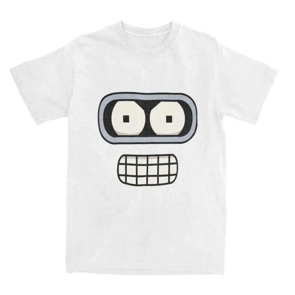 D Face Print 100%Cotton T-Shirt Men O-neck Short Sleeve Clothes Futuramas Funny Unisex Fashion Style Tshits C260207