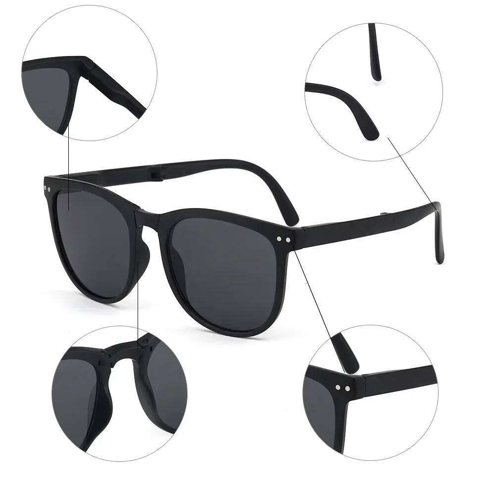 Folding Sunglasses Women Polarized Sun Men Night Vision Driving Eyewear Portable Sunglass WIth Glasses Case Gafas De Sol Y260207