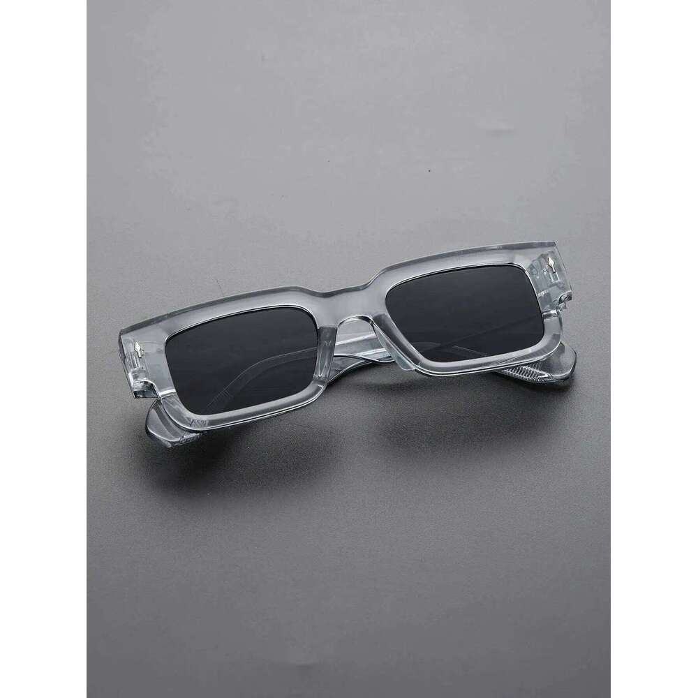 1pc Classic Y2k Punk Black Rectangle Fashion Glasses For Men Women Outdoor Party Vacation Travel Driving Supply Photo Prop Y260207