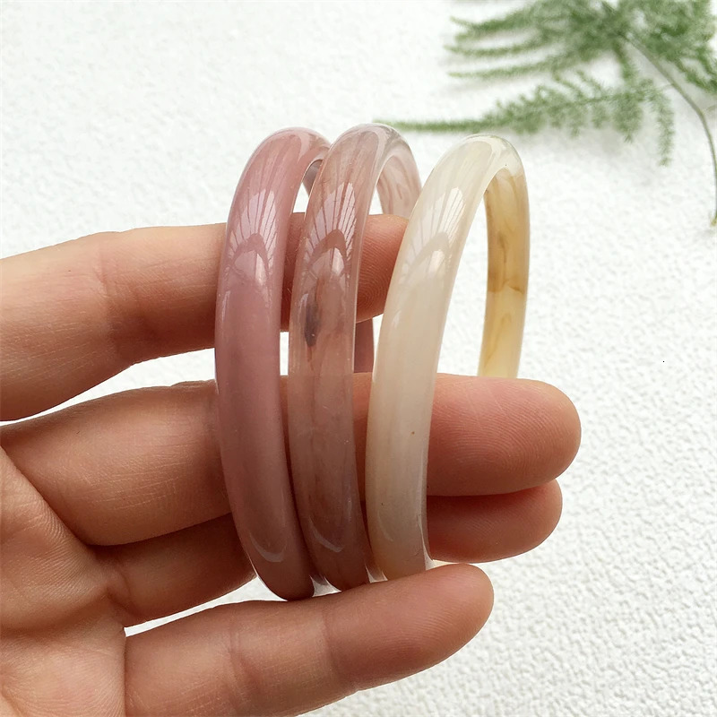 UJBOX 3-Piece Brown Cream Marble Acrylic Resin Bracelet Bangle Set Stackable Jewelry Lightweight Eco-Friendly Bulk Discount 260120