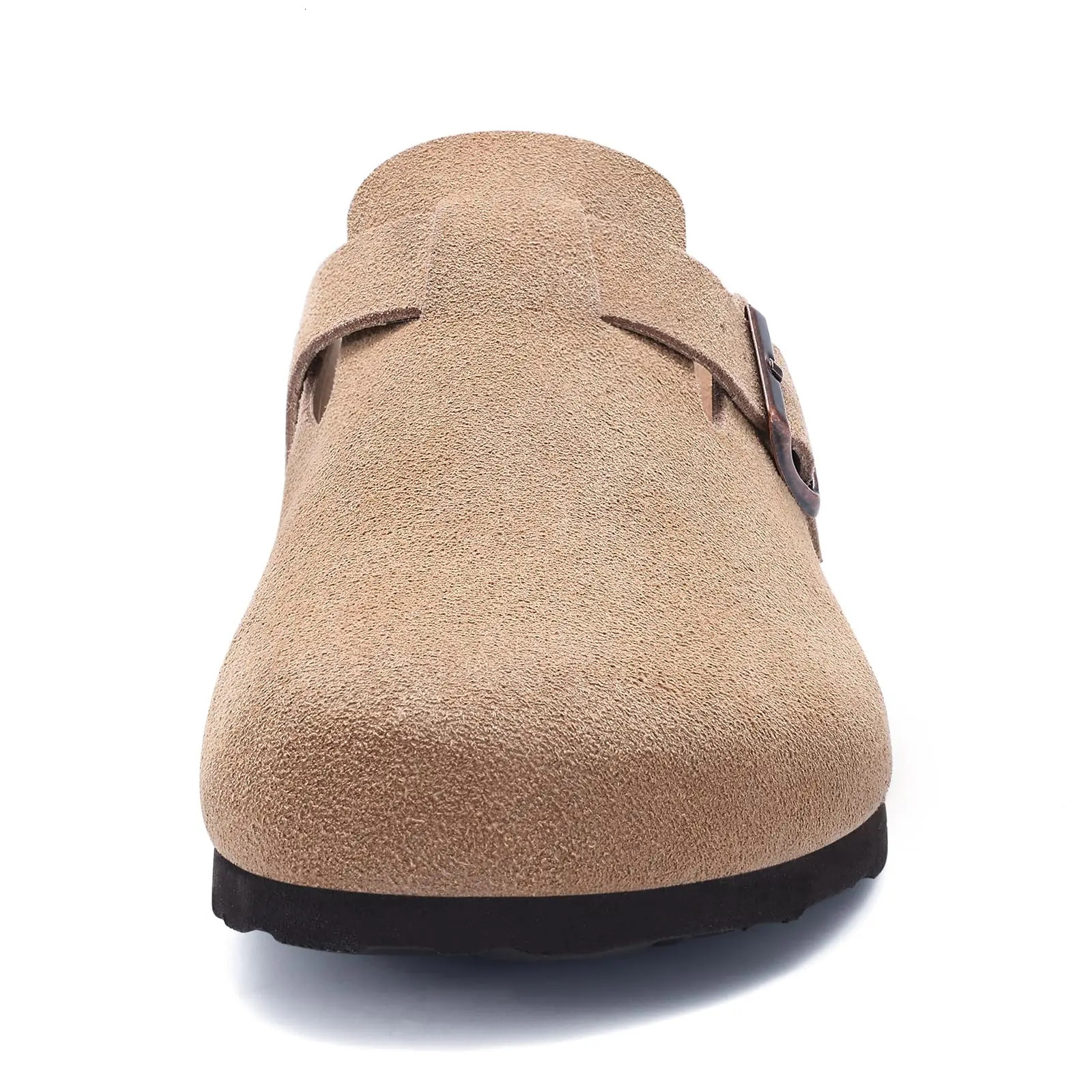 Litfun Suede Cork Clogs For Women Men Genuine Summer with Arch Support Leather House Mules Shoes Thick Beach Sandals 260208