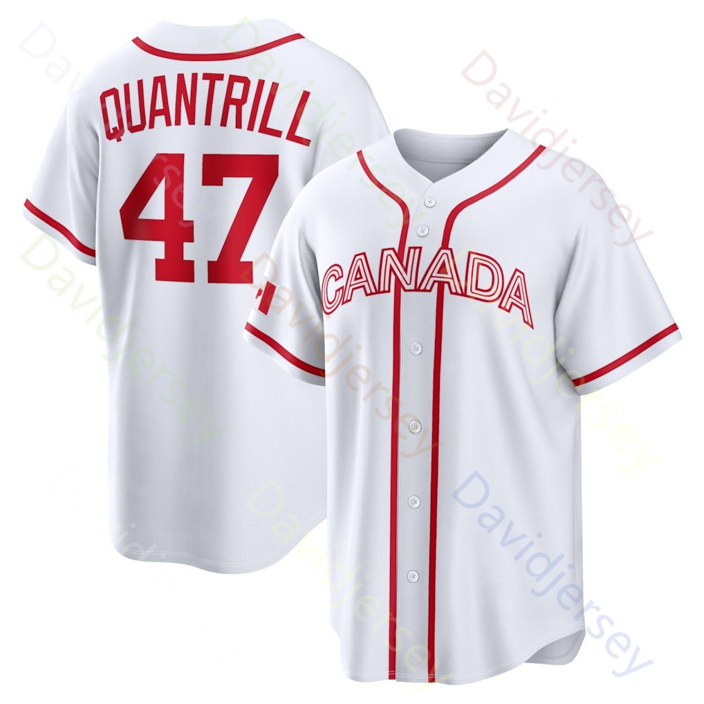Team Canada World Baseball Classic WBC Jersey Josh Naylor Bo Naylor Cal Quantrill Tyler ONeill Abraham Toro Denzel Clarke Jerseys White