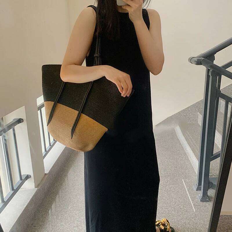 Lady Summer Beach Straw Basket Casual Rattan Large Capacity Totes Women Brands Designer Handbags Wicker Woven Shoulder Bags C260207