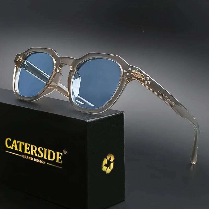 CATERSIDE Retro Polarized Men Sunglasses Acetate Temple / TR90 Frame Sun Glasses Women High Quality Sport Driving Travel Eyewear Y260207
