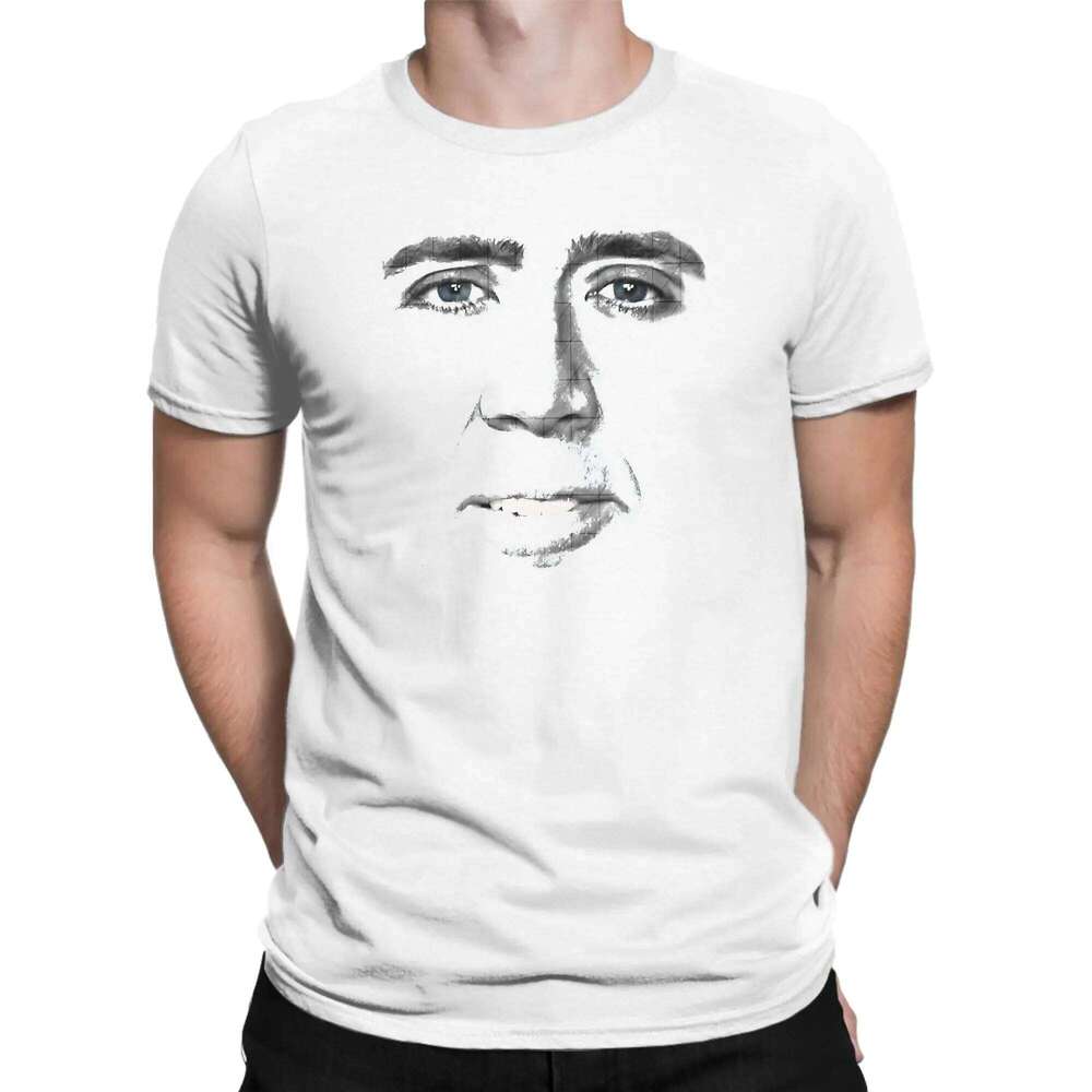 Funny N-Nicolas C-Cage Full Face Men's T Shirts Casual Tee Shirt Short Sleeve Crew Neck T-Shirt Cotton Birthday Gift Clothing C260207