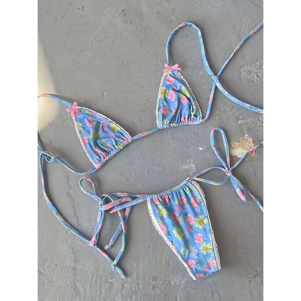 Micro Push Up Women Swimsuits 2025 Sexy Female Swimwear Brazilian Bikini Set Thong Biquini Swim Suits Print Beachwear C260207