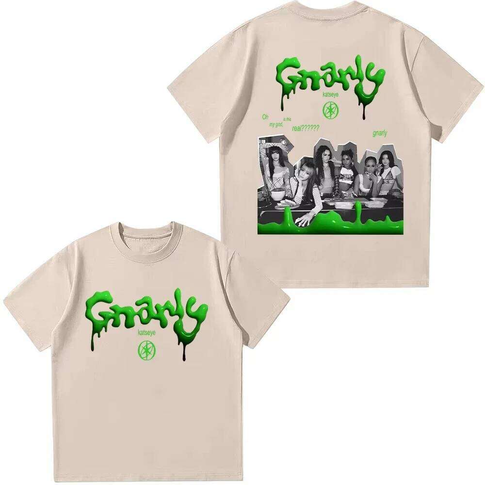 2025 T Shirt KATSEYE Grunge Graphic Tee-shirt Casual High Quality Hip Hop Streetwear Korean Kpop Top Unisex C260207