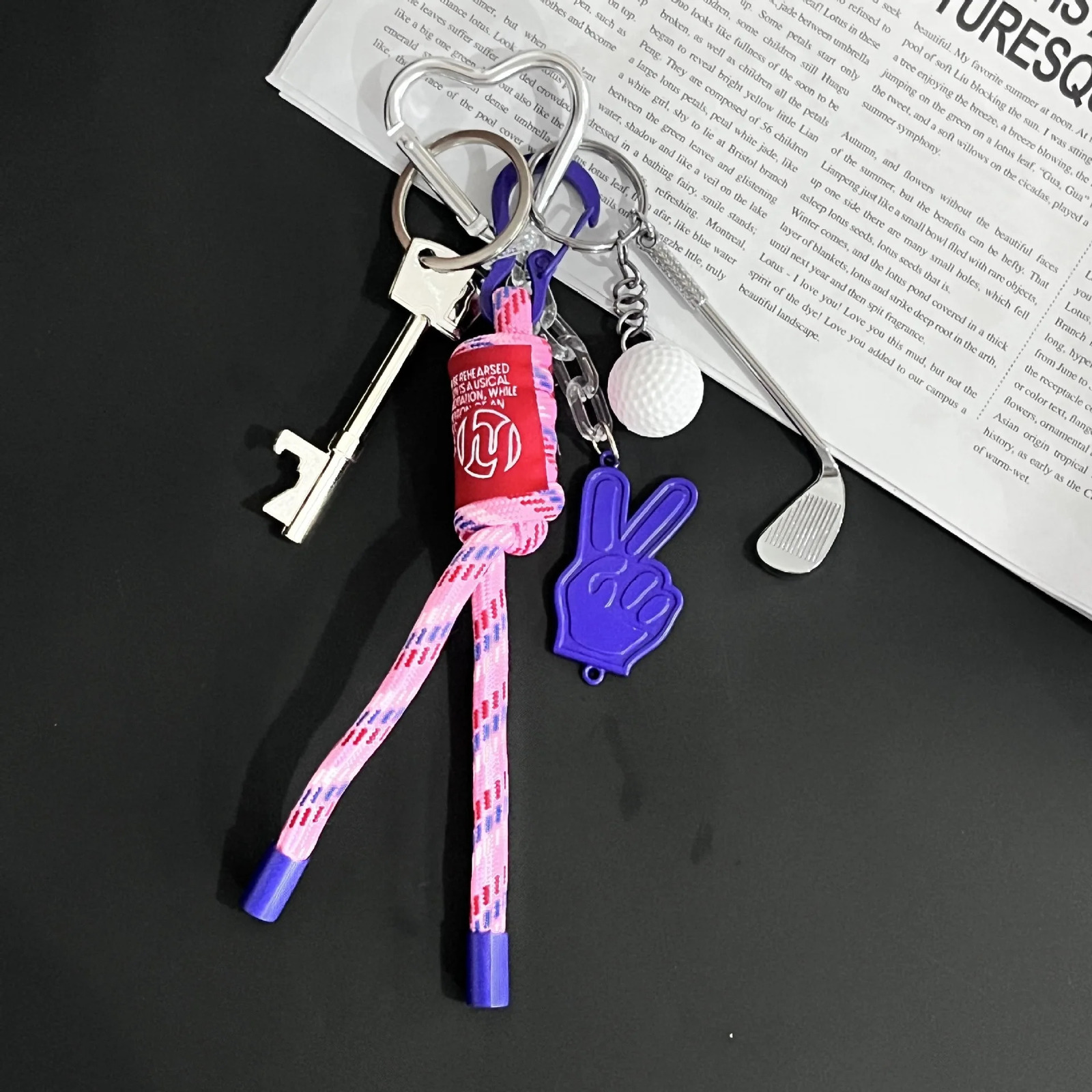 Bag Charms Purse Charms kit Keychains for WomenCute Flower Rope Keychain Bag Charm for Handbag Accessories Tready Charms for Pu 260107
