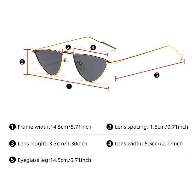 New Triangle Cat Eye Sunglasses Vintage Alloy Sun Glasses Women Unique Elegant black gold Shades Oculos Feminino 2024 Summer Y260207