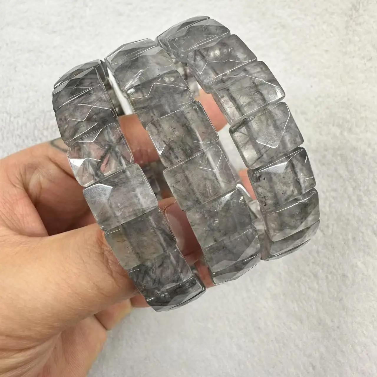 AAA Natural Crystal Fluorite Citrine 912mm Square Beads Energy Bracelet Natural Gemstone Bangle for Man for Woman Wholesale 260202