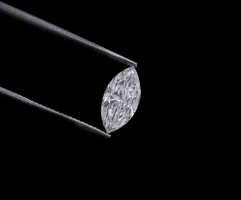 047 CT 82x40mm Lab Grown Laser Drilled Marquise Cut White Diamond IGI Certified OM GEMS for Dainty Ring