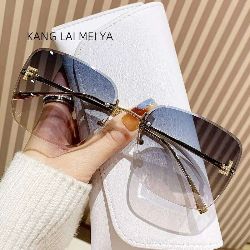 2025 New Metal Frameless Sunglasses Women's European and American Trendy Glasses Y260207