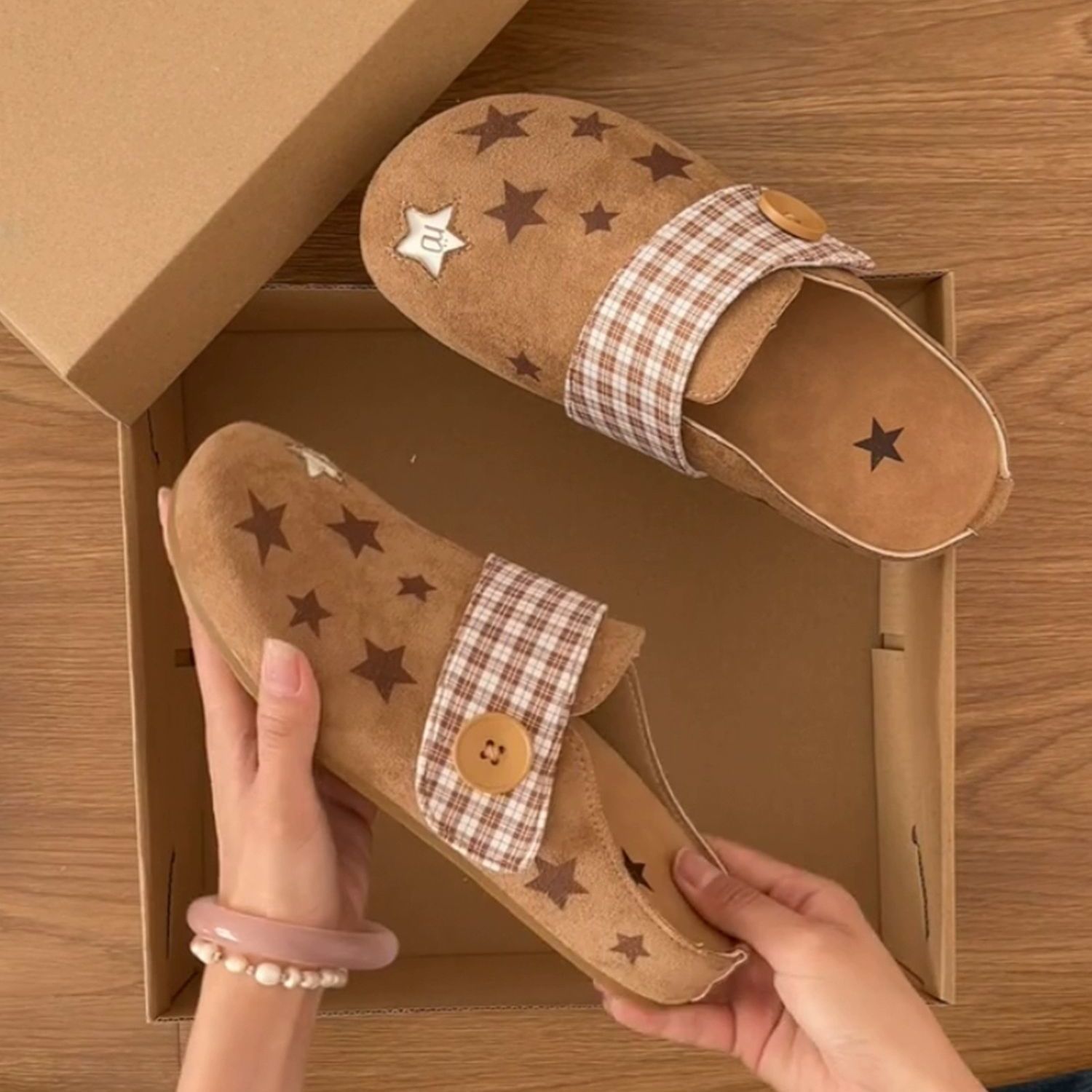 Women'S Summer New Style Outside Wear A Foot Pedal Flat Shoes Inside The Increased Head Half Slipper Single Shoes