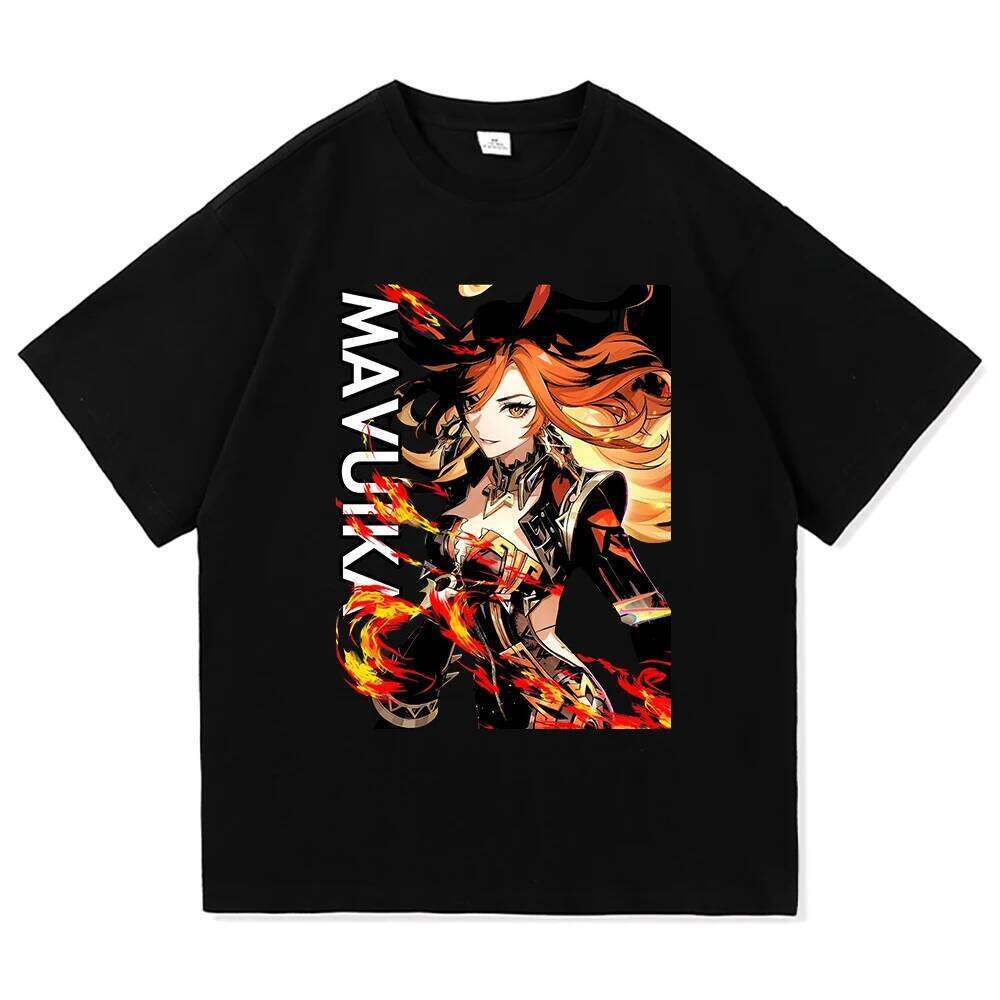 Genshin Impact Mavuika T Shirt Fashion Men Aesthetic Video Game T-Shirt Unisex High Quality Cartoon Vintage Cotton Tees Shirts C260207