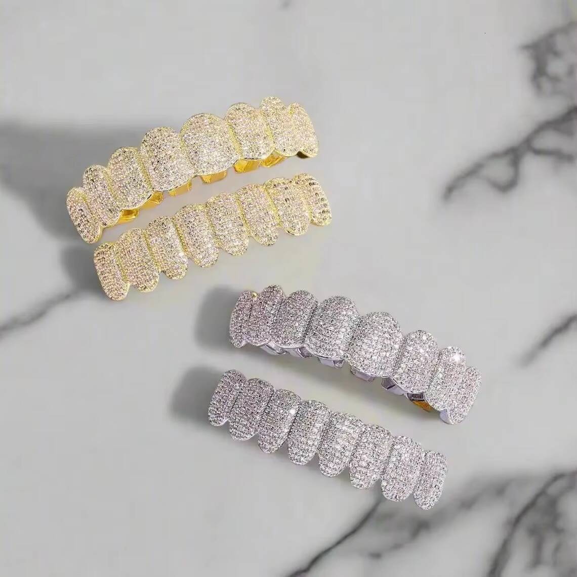 Best Selling Lab Grown Moissanite Rose Gold Gold Hip Hop Style Teeth Cap Dental Jewelry for Men Women Unisex
