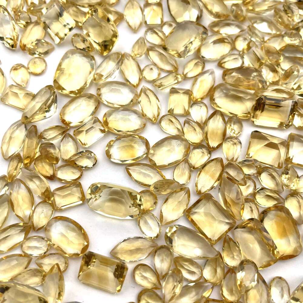 100 CT Natural Citrine Mix Shape And Size Cut Lot For Jewelry Making Loose Gemstone