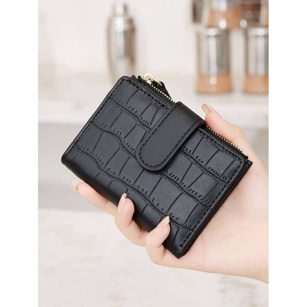 Classic Luxury Card Clip Short Wallet Small Multi functionalPULeather Handbag Solid Color Double Fold Women's ZeroWallet Y260206