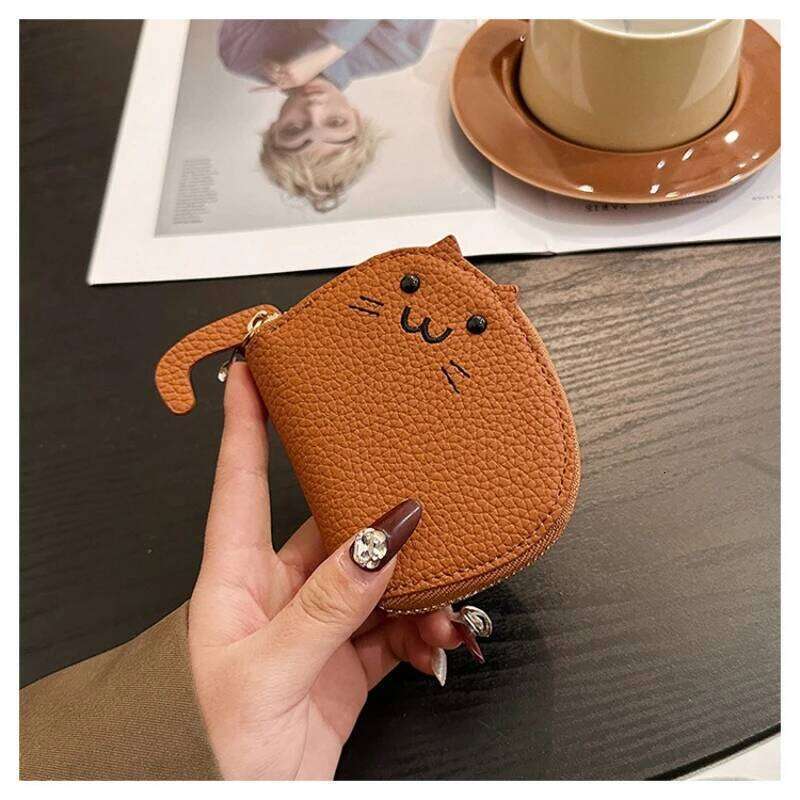 Cartoon Cat shaped design Wallet Women's Multi-card slots Cute Fashion Faux Leather Coin Purse Creative ID Card Holder Y260206