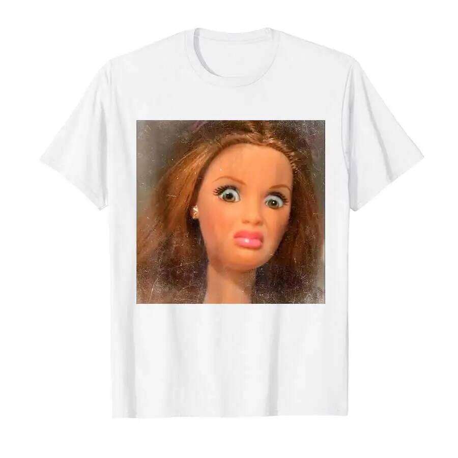 Funny Disgusting Doll Face Meme T-shirt For Men Women 100% Cotton T Shirts Short Sleeve Tops P417 C260207