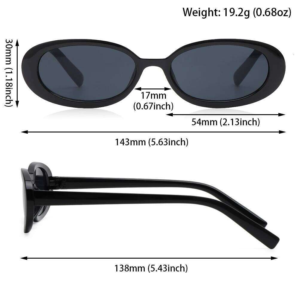 Retro Small Oval Frame Sunglasses Women Black Cow Color Sun Glasses Fashion Shades Polarized Eyewear UV400 Y260207