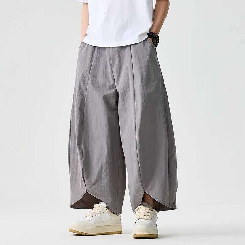 2026 Summer Wide Leg sales Casual Japanese Styles Samurai Costume Harun Pants Men Lantern Trousers Sweatpants
