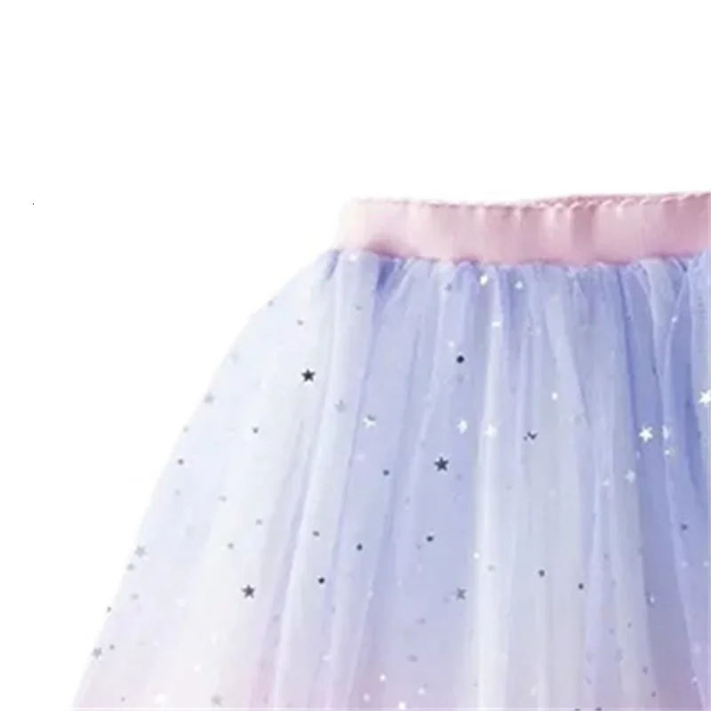 Girls Tutu Skirts Stars Print Princess Petty Dancing Party Skirt Children Gradient Costume Clothes 260207