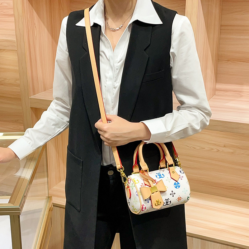Printed Single-Shoulder Bag Bowling Bag 2026 New Style Armpit Retro Versatile Fashion Handbag Small Women's Bag