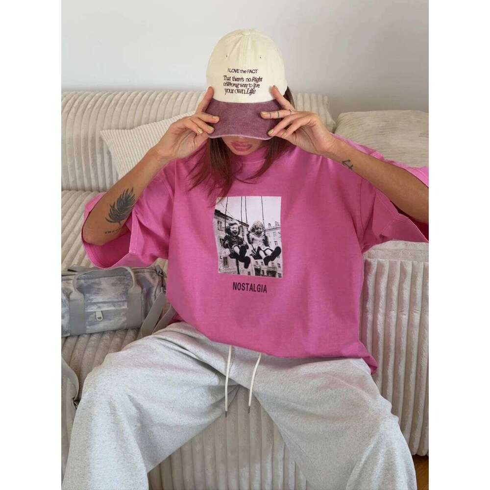 Sumuyoo 100% Cotton Women's Retro Printed T-shirt Men Vintage Short-sleeve Wax printing T Shirts Fashion Hip Hop Loose Tees C260207
