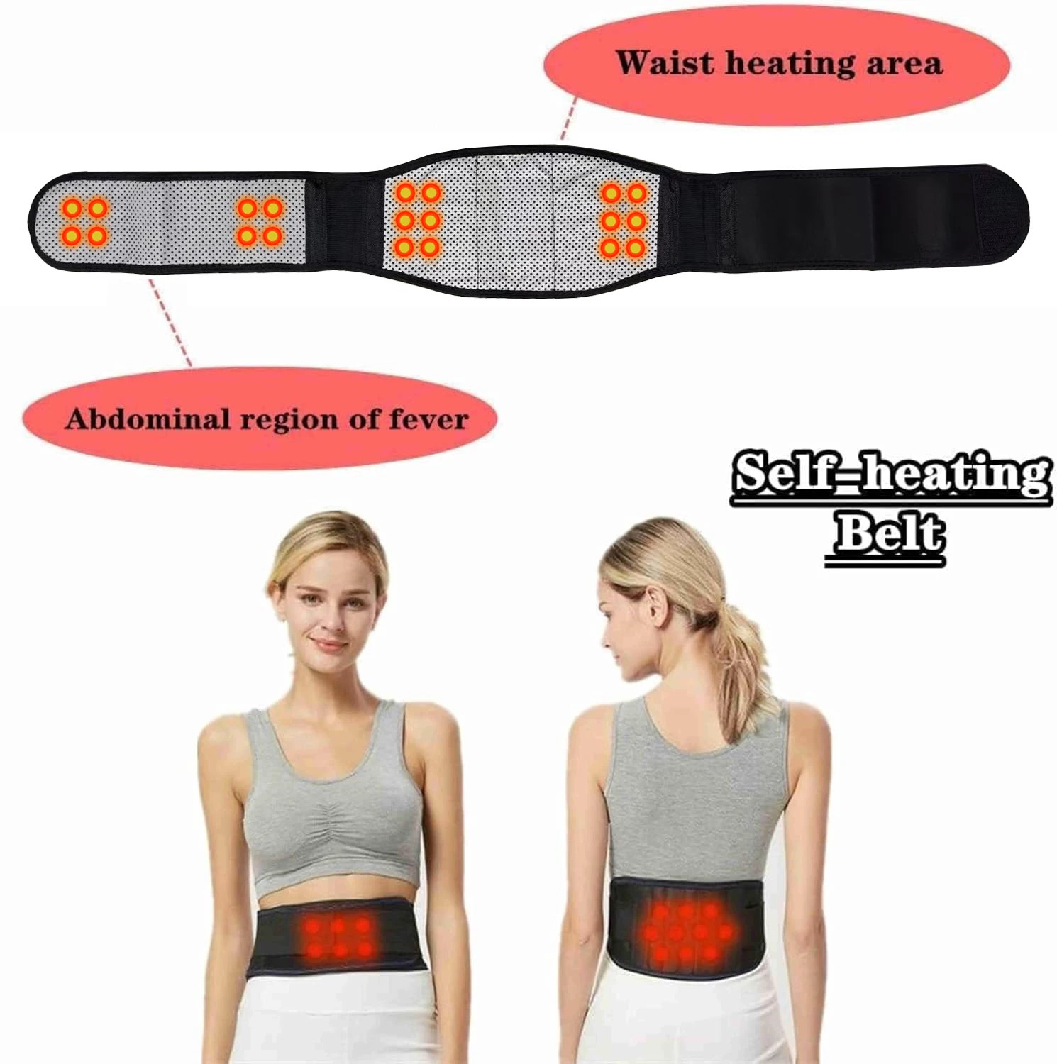 Adjustable Magnets SelfHeating Magnetic Therapy Back And Waist Support Belt Massage Sports Protector Lumbar Brace Band 260202