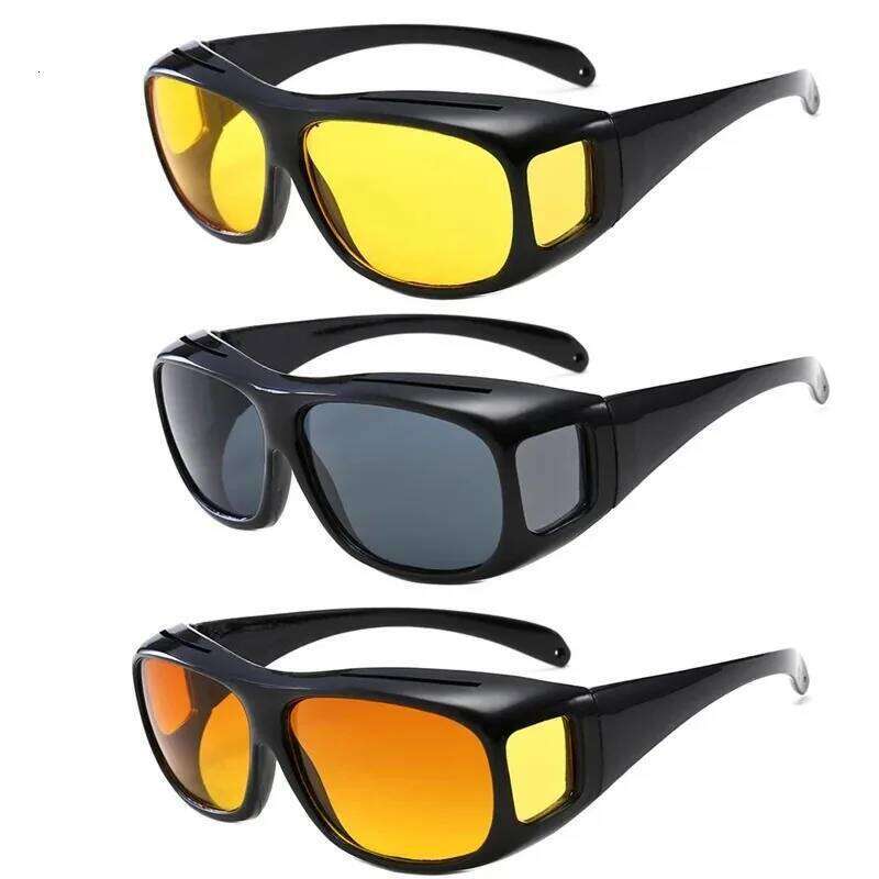 Anti-Glare Vision Driver Fashion Sunglasses Cycling Goggles Night Driving Enhanced Light Glasses Car Accessories Y260207