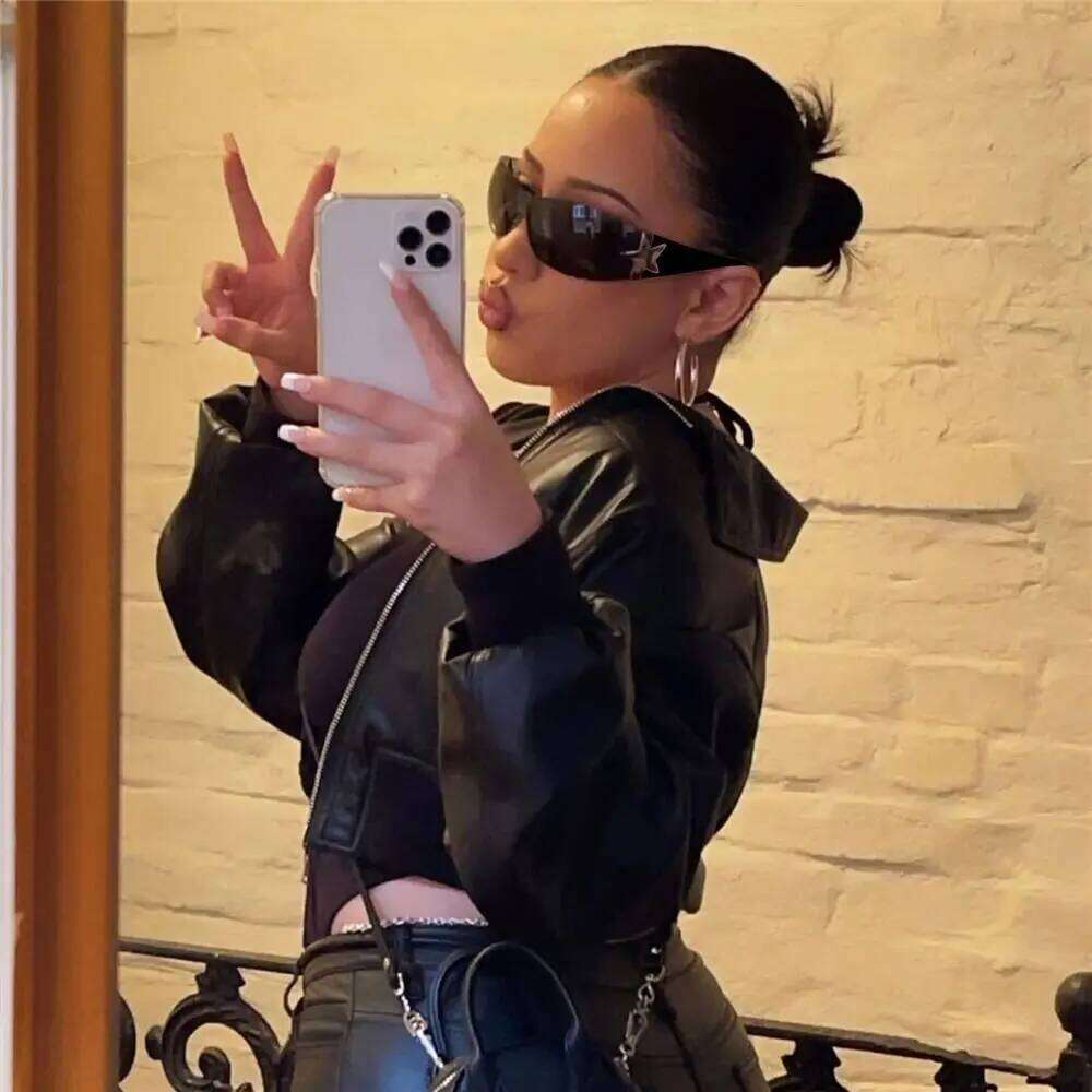 New Y2K Rimless Punk Sunglasses Goggle Women Men Luxury Brand Wrap Around Sun Glasses Five Star Eyewear Sports One Piece Shades Y260207