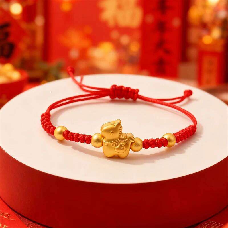 Red Lucky Braided Rope Bracelet For Women Chinese Style Horse Beaded Bracelets New Year Blessing Jewelry Gifts Yuansiqi