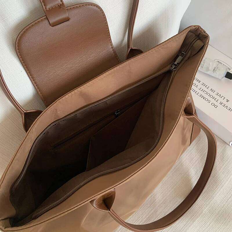 JIOMAY 2025 New Women's Brown Large Capacity Shoulder Casual Simple Handbag Sport Portable Tote Bag for Daily Use C260207