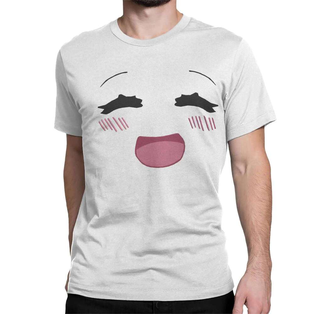 Cute Happy Robot Face T-Shirt for Men Women Novelty Cotton Tees Round Neck Short Sleeve T Shirt Clothes C260207
