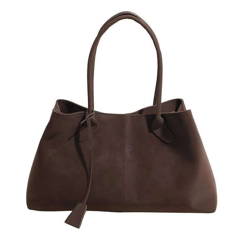 Faux Suede Solid Color High Quality Fashionable Versatile Handbag 2026 Women's Product Hot Selling Large Capacity Shoulder Bag C260207