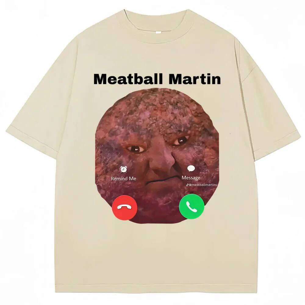 Funny Meatball Martin T-shirt Women's Humor Retro Summer Casual Short Sleeve Fashion Women Clothing Graphic T Shirts Personality C260207