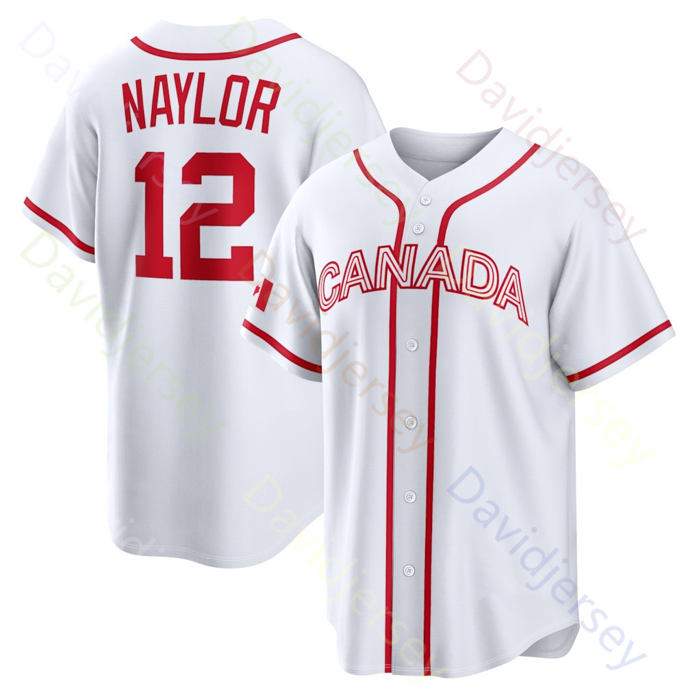 Team Canada World Baseball Classic WBC Jersey Josh Naylor Bo Naylor Cal Quantrill Tyler ONeill Abraham Toro Denzel Clarke Jerseys White