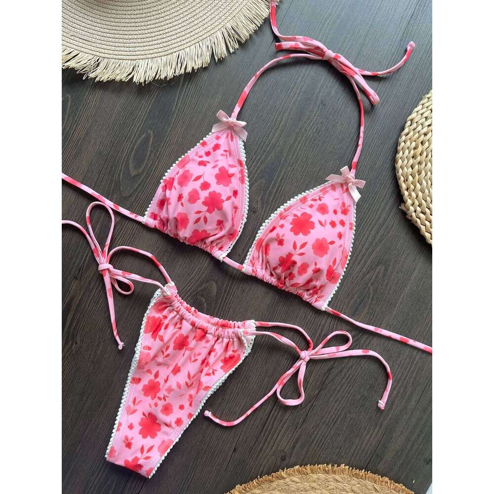 Micro Push Up Women Swimsuits 2025 Sexy Female Swimwear Brazilian Bikini Set Thong Biquini Swim Suits Print Beachwear C260207