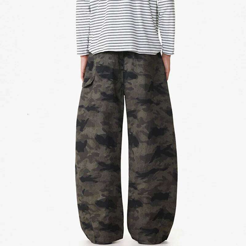 IEFB American Style Men's Casual Pants Camouflage Straight All-match Vintage Bottom Wide Leg Loose Male Trousers 9X839
