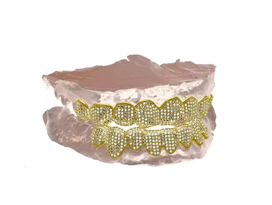 Custom 925 Sterling Silver Custom Made Personalized Vvs Vvs1 Moissanite Diamond Hiphop 14K White Gold Iced Out Grillz Bling